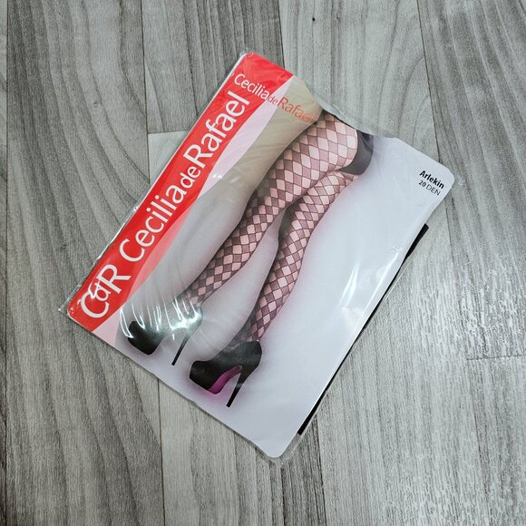 Cecilia de Rafael Arlekin Chess Pattern Tights Pantyhose Size L - Picture 1 of 3